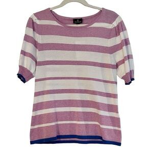 NWT Marble Striped Short Sleeve Sweater Balloon Sleeve Small
